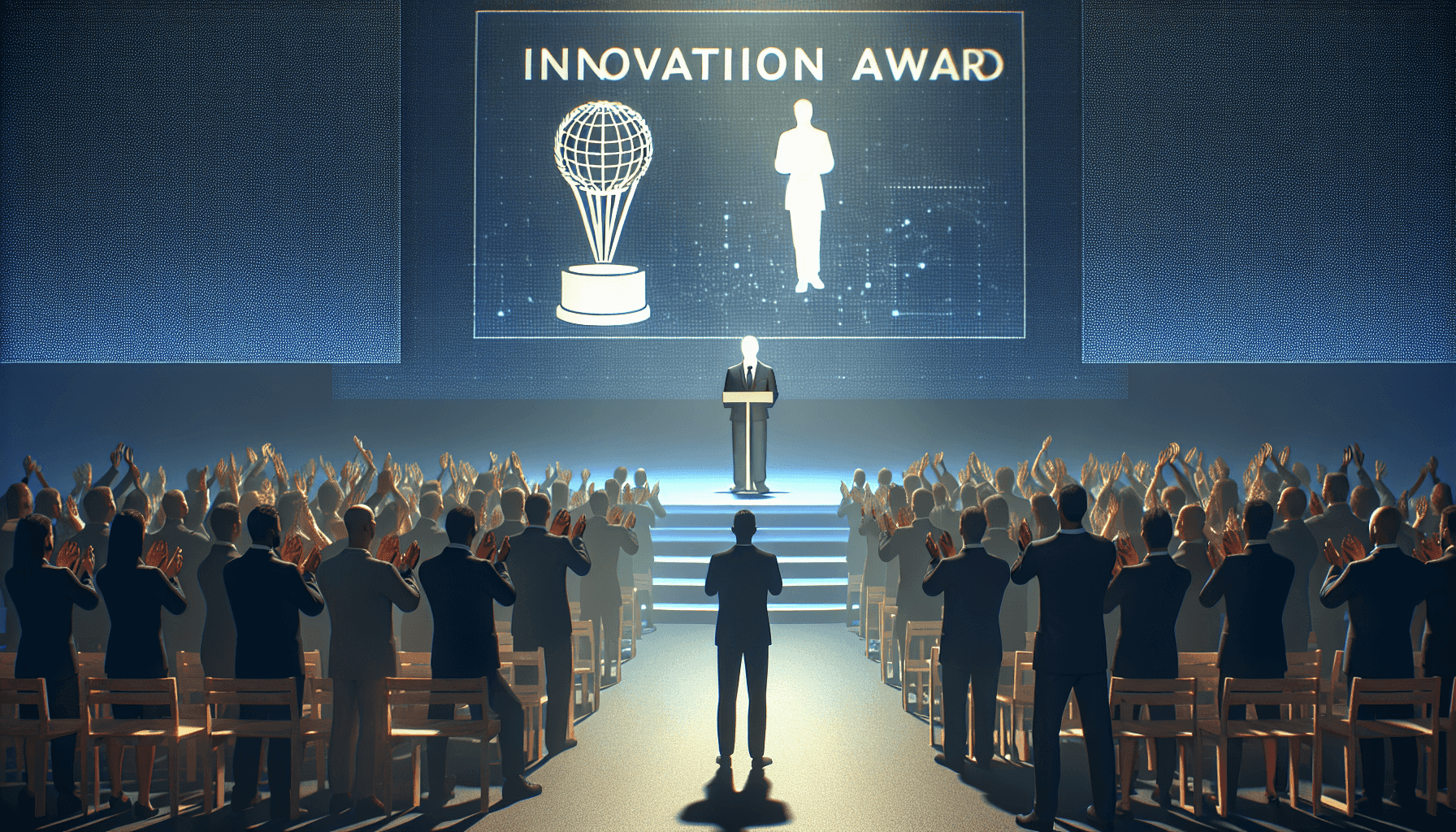 Stake receiving an innovation award